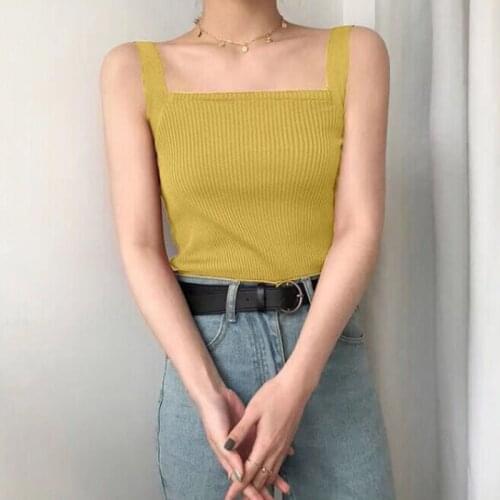 Summer Women Sexy Knitted Tank Tops Crops Female Solid Korean Off Shoulder Tops Ladies Streetwear Strapless New Fashion Camisole