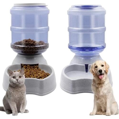 3.8L Gravity Pet Water Dispenser Cat Automatic Feeder Plastic Dog Water Bottle Food Water Dispenser Pet Feeding Bowl for Cat Dog