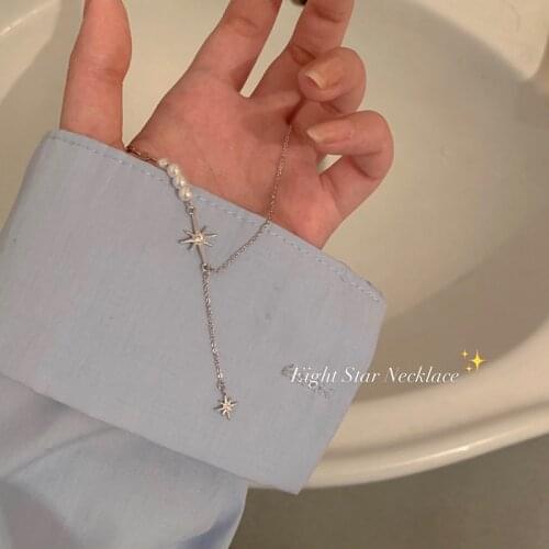 Fashion Eight Star Necklace Shines Lovely Sweet Girl Stars Necklace Women Clavicle Chain Necklace