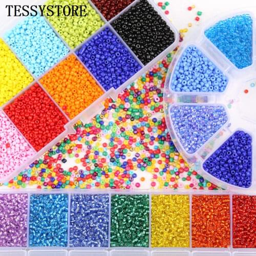 TESSYSTORE Box Set 2mm Glass Seed Beads Czech Charm Crystal Spacer Glass Beads For Jewelry Making Rings DIY Handmade Accessories