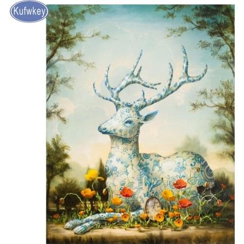 Diamond Mosaic Sets Deer 3d Picture Of Rhinestones Diamond Embroidery 5D Painting Paint With Diamonds Rhinestones Home Decor art