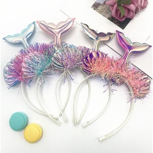 Cute Cat Ears Hairbands Sequin Headband Kids Mermaid Unicorn Hair Band Floral Headwear Crown Party Baby Hair Accessories
