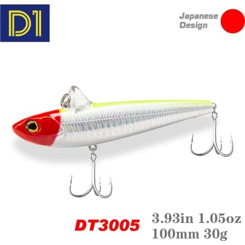D1 VIB Fishing Lures Winter Vibration Sinking Rolling Hard Baits 100mm 30g Dorsal Fin Artificial VIB Swimbait Fishing Tackle