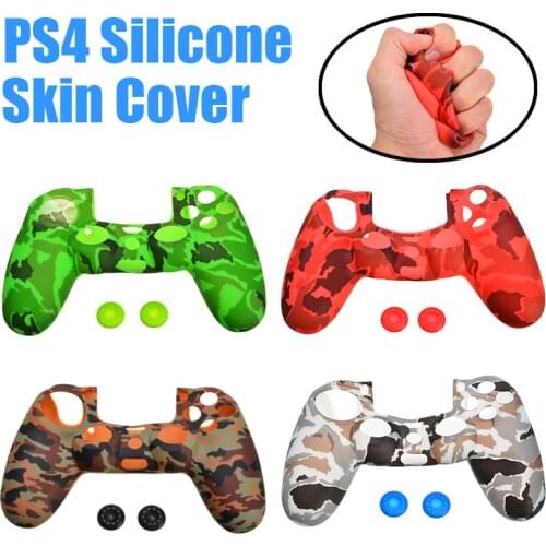 1PC 5Colors Silicone Protective Skin Case Cover 2 Key Caps For PS4 Playstation 4 Slim Controller