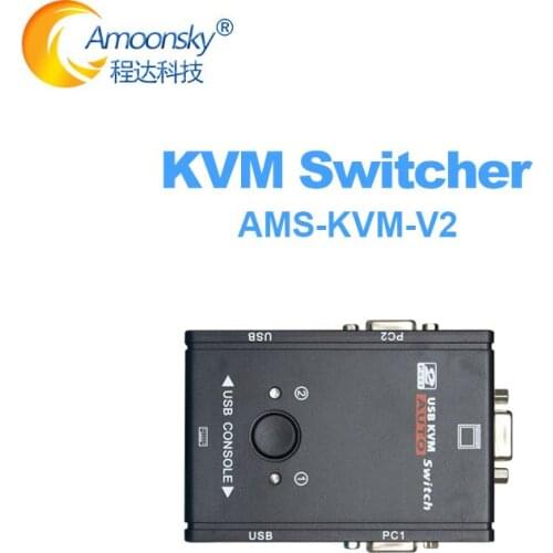 KVM-V2 USB KVM Switch Switcher 2 Port VGA SVGA Switch Box USB 2.0 Mouse Keyboard 1920*1440 Switch