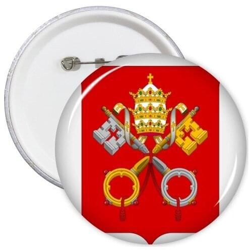Vatican City Europe National Emblem Round Pins Badge Button Clothing Decoration Gift 5pcs
