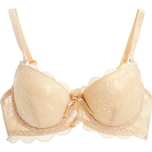 Women Sexy Lingerie Lace Plus Size Anti-light Breathable Solid Deep V Neck Adjustable Push Up Bra Women Underwear Newest