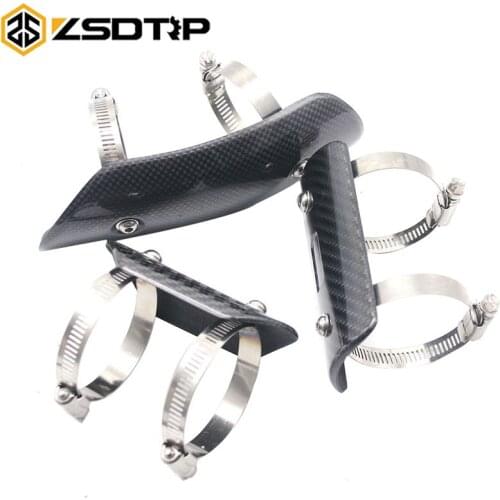 ZSDTRP Motorcycle Exhaust Muffler Cover Carbon Fiber Color Protector Heat Shield Cover Guard TMAX530 CB400 CBR300 Z250 FZ6