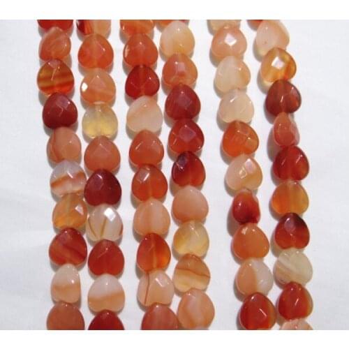 10mm Natural Stone Faceted Love Heart Shape Turquoises Agates Loose Spacer Beads For Jewelry Making DIY Bead Bracelet 20pcs