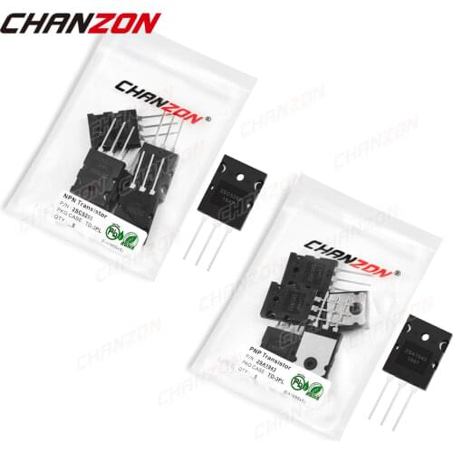 10pcs (5PCS 2SA1943 + 5PCS 2SC5200) TO-3PL NPN PNP Transistor Kit Bipolar Junction BJT Triode Tube Fets DIY Integrated Circuits