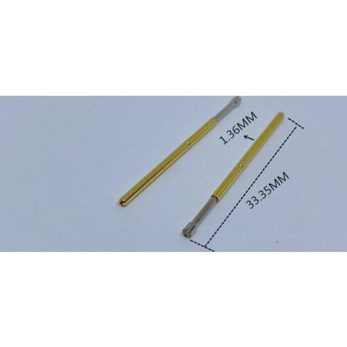 100pcs Metal Brass Nickel-Plated Compression Test Pin P100-H2 Diameter 1.36mm Household Electronic Universal Probe
