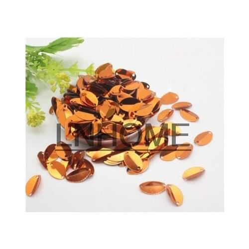 1000pcs 8*13mm Cup Oval Folded Sequins Horse Eyes Shape For Crafts Loose Paillettes Diy Wedding Sewing Accessories Orange