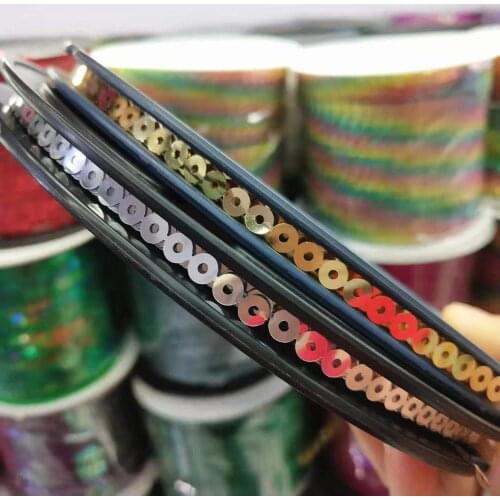 22pcs*100Yards 6mm Round Sequin Spangles PVC Sewing Machine Reel DIY Accessories For Crafts Custom Colors