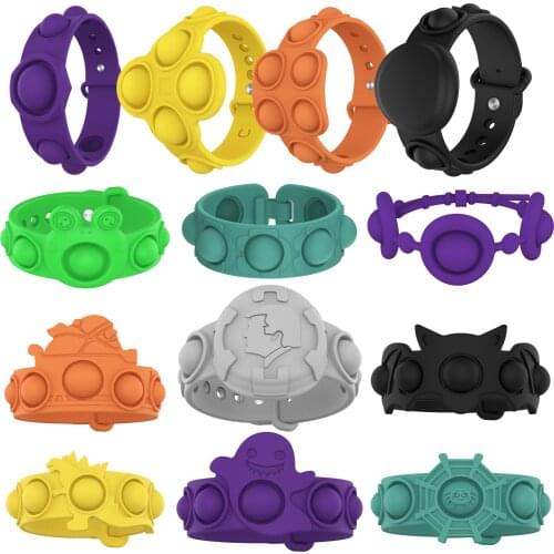 POP Fidget Push Pop Decompression Bracelet Anti-Stress Toys Fidget Simple Dimple Toys Stress Relief Kids Adult Figet Toys