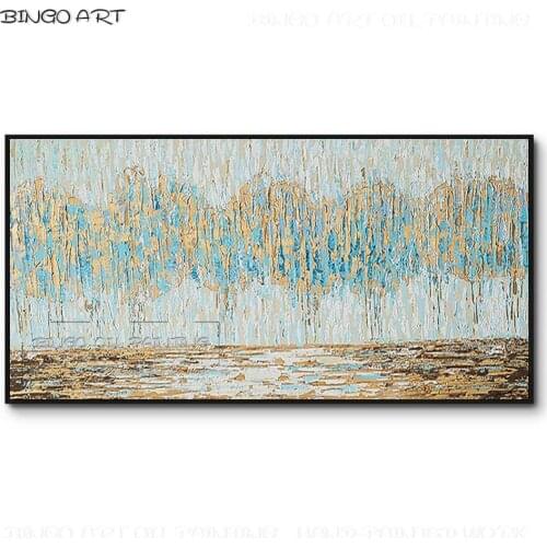 Pure Hand-painted High Quality Abstract Landscape Oil Painting on Canvas Pop Fine Art Abstract Landscape Forest Oil Painting
