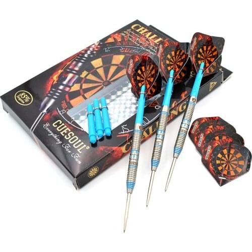 CUESOUL CHALLENGE 85% 22g/24g/26g Steel Tip Tungsten Dart Set With Blue Dart Shaft