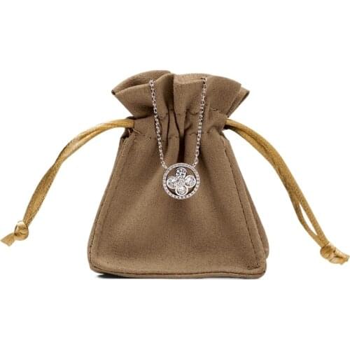 FANXI 10pc New Jewelry Bag Brown Jewelry Storage Bag Microfiber Minimalist Car Line Rope Light Luxury Jewelry Storage