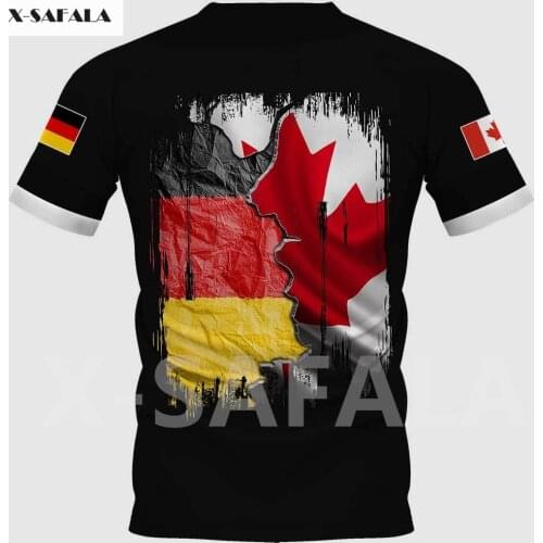 Germany Brazil USA Skull Country Emblem Map Flag 3D Fashion All Over Printed Round Neck T Shirt Men Women Harajuku Casual Tee