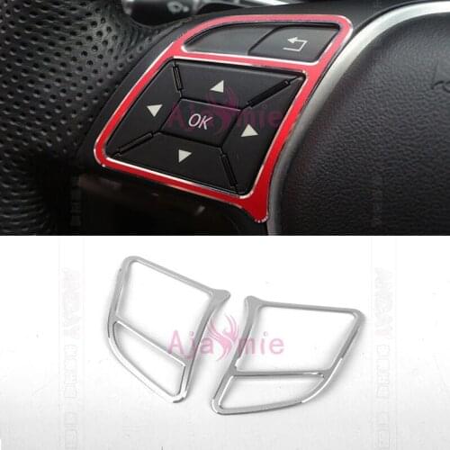 Chrome For Mercedes Benz A B E Class E260L GLK300 GLA220 Steerling Wheel Trim Cover Car Styling Accessories
