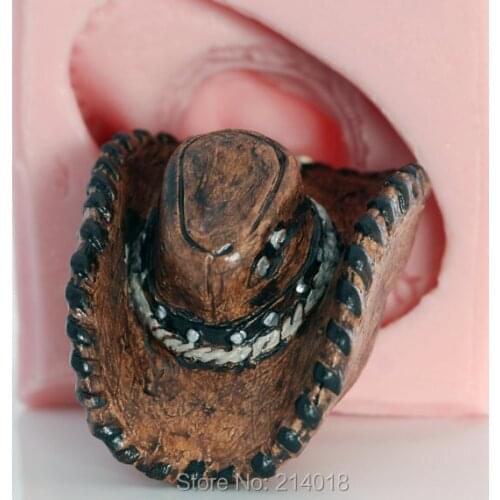 Cowboy Hat Mold Fondant Mould Gum Paste Candy Food Safe Silicone Mold Sugar Art Molds for Cake Decorations Silicone Rubber PRZY