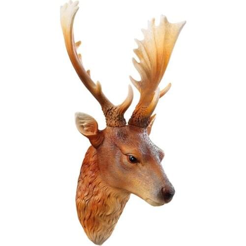 Creative simulation of three-dimensional wall decoration accessories of animal head hanging on deer head wall