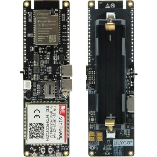 LILYGO® TTGO SIM7600E-H / SIM7600G-H 2R Module ESP32-WROVER-B Chip WiFi BLE 18560 Battery Holder Solar Charge Development Board
