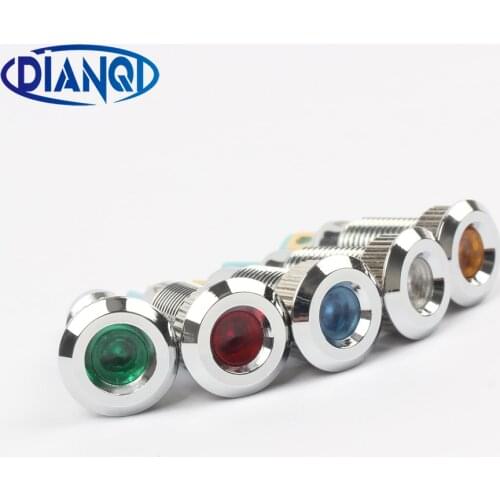 Metal Indicator light LED 8mm waterproof Signal lamp 6V 12V 24V 220v dot LIGHT Colorful concave Indicator 8ZSD.A.C