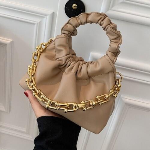 Fashion Pleated Tote Bucket Bag 2021 Summer New Soft PU Leather Womens Designer Handbag Luxury Brand Shoulder Messenger Bag