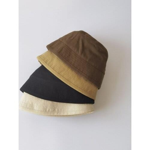 Fashion Spring Summer Baby Hats Solid Cotton Kids Boys Girls Fisherman Hats Beach Caps Outdoor Sun Hats Autumn Bucket Hat