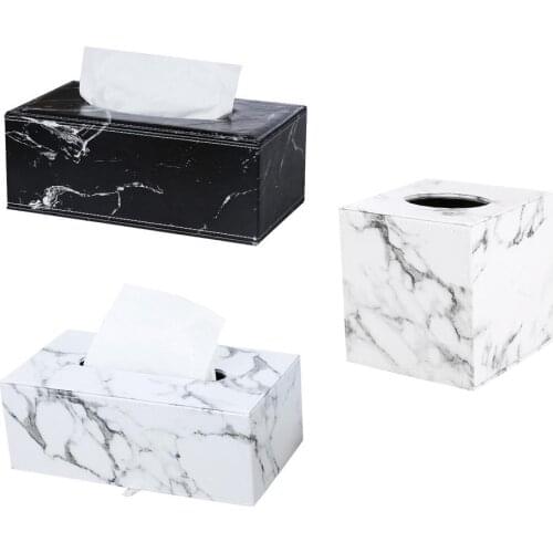 Marble Tissue Box European Napkin Towel Holder Office Desk Tissue Protected Case Hotel Desktop Washroom Tissue Case Holder