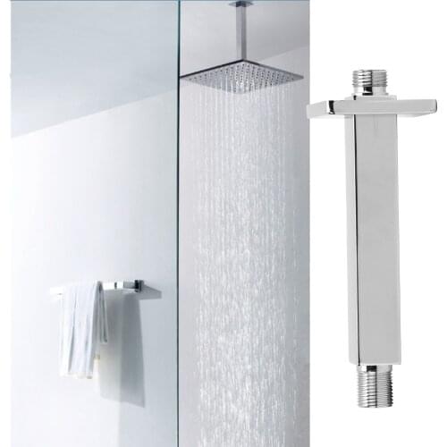 G1/2" Thread Wall Mounted Shower Arm Rod Top Shower Head Bracket Column Tube Pipe showering extension arm Bathroom Accessories