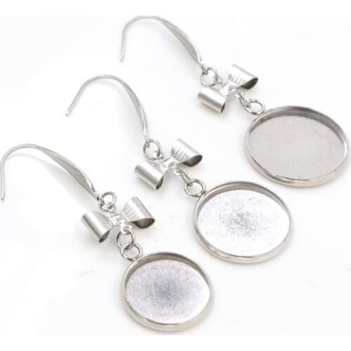 No Fade ) 12/14/16/18/20/25mm 10pcs/lots Stainless Steel Handmade Style Lever Back Earrings Blank/Base,Dangle Earring Setting