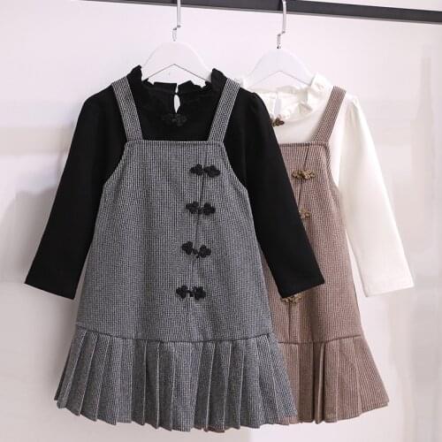Baby Girls Clothes Spring Autumn Fashion Kids Sets Long Sleeve Blouse Dress 2 Pieces Teens Suits for Children Clothing Vestidos