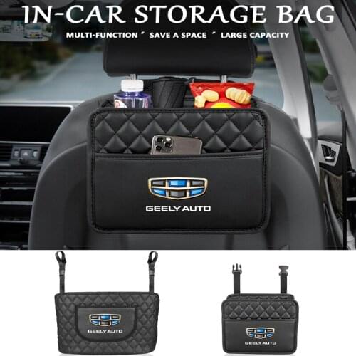 Car Seat Back Organizer Storage Bag Interior Parts Leather Bag Car Accessorie For Geely Emgrand X7 EC7 Atlas Boyue GC6 Parts LC