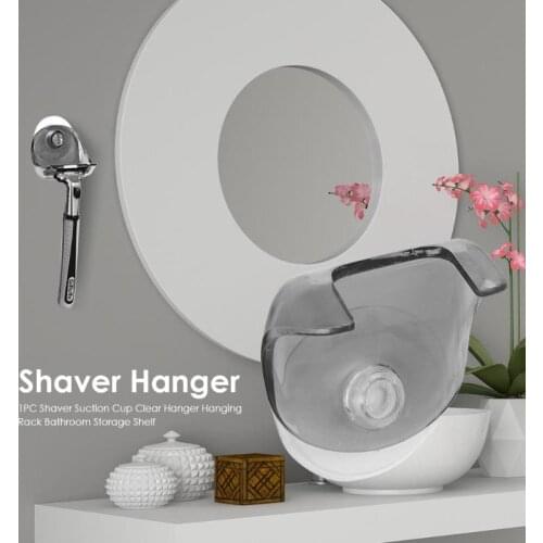 1PC Clear Shaver Suction Cup Hanger Hanging Rack Bathroom Storage Shelf Sucker Rack For Shaver Razor Wall Hanging Holder Plastic