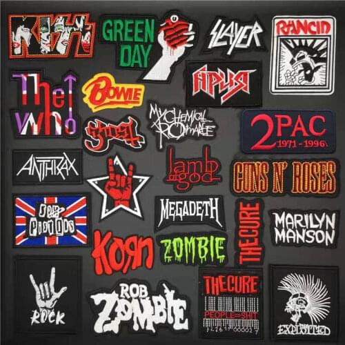 Rock Band Music Clothes Patch Embroidered Badges Punk Stripes for Jacket Clothing Appliques Sewing Jeans Stickers Diy Decoration
