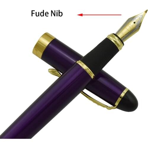 Jinhao X450 Metal Calligraphy Bent Nib Fountain Pen 450 Advanced Classic Ink Pen with Gold Clip for Office School Home Practices