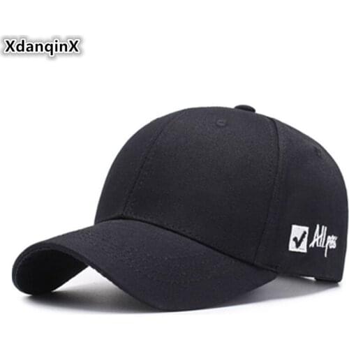 XdanqinX Snapback Cap Mens Cotton Baseball Caps 2019 new Womens Ponytail Fashion Letter Sports Cap Adjustable Size Couple Hats
