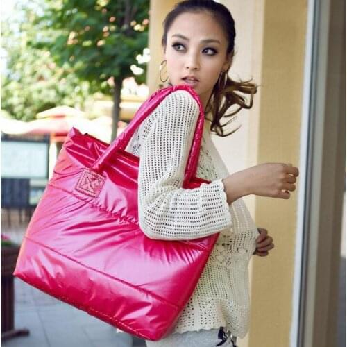 Shoulder Bag Carrying Small Things Black New Cotton Padded Handbag Fashion Shopping Bag Leisure Tote Cheaper