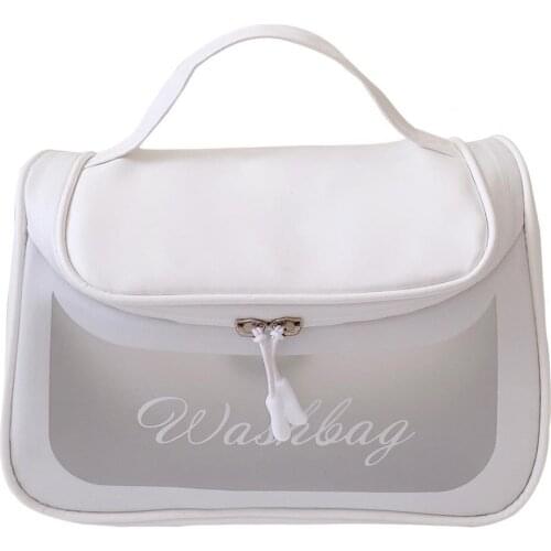 PVC Wash Bag Waterproof Cosmetic Storage Bag Zippered Transparent Travel Storage Bag Transparent Woman Wash Toilet Bag