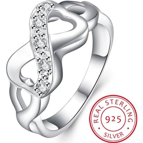 LEKANI New Design hot sale Crystal Rings 925 Sterling Silver Infinity Ring Statement jewelry Wholesale for women Fine Jewelry