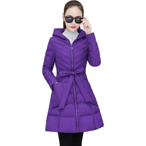 New Winter Parkas Womens Cotton Jacket A-line Long Keep Warm Tops Hooded Coat Female Slim Thicken Cotton-padded Jackets N249