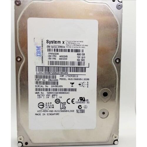 IBM 44W2244 44W2245 44W2246 600GB 6G 15K 3.5" G2HS SAS HARD DRIVE
