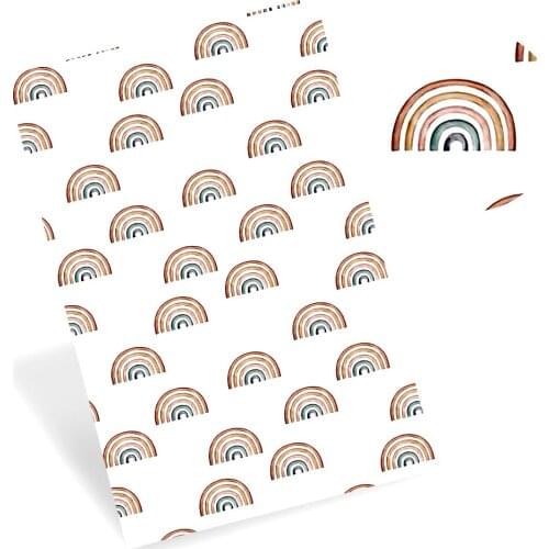 Cheer Bows 22*30cm 1pc Faux Leather Sheets Cartoon Rainbow Printed Synthetic Leather Fabric For DIY Crafts Handmade Bag Hair Bow