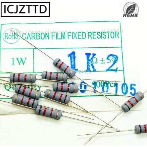 10pcs 0.5W 5% 1/2W 5% 1W 5% Carbon Film 27K 30K 33K 36K 39K 43K 47K 51K 56K 62K 68K 75K 82K 91K 100K 120K 150K 180K 200K 220K
