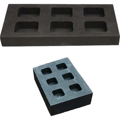 2pcs 6-slot Professinal Graphite Ingot Mold Non-stick Smelting Tool Black