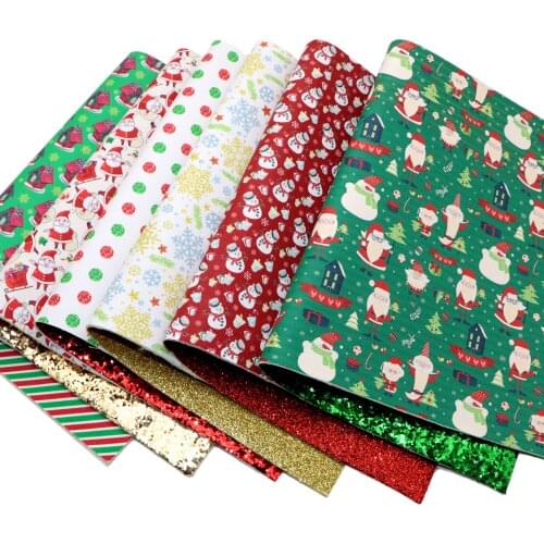 3Pcs/set 20*33cm Double Side Glitter Faux Leather Sheet Vinyl Fabric Leather Clothing DIY Home Textile Craft,1Yc10682