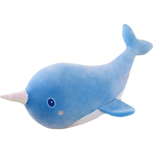55-80cm Unicorn whale plush toy dolphin soft pillow doll cute bed Super Soft Doll Girl birthday present