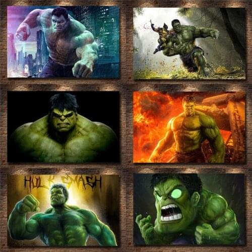 5D DIY Diamond Painting Full Drill Square Avengers Superhero Hulk Hulk Diamond Embroidery Sale Rhinestones Mosaic Home Decor
