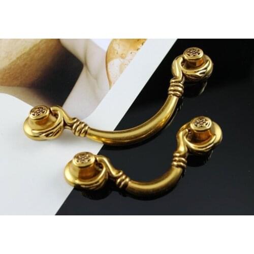 Antique handle hanging pull European door drawer handle and knobs(C.C.:64mm L:93mm)
